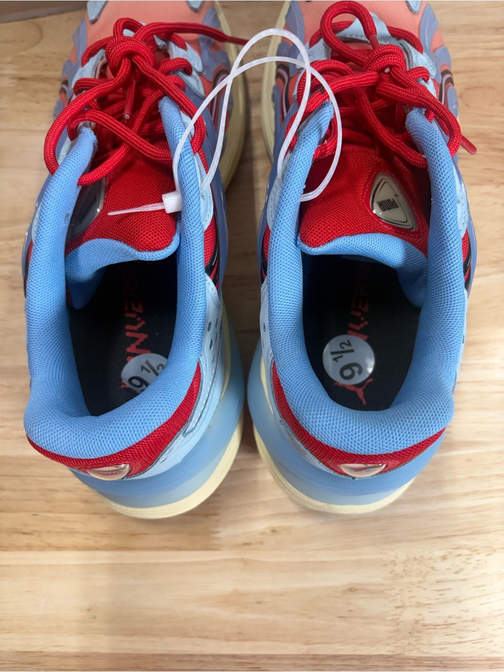 Puma Men's Gradient Athletic Sneakers - Light Blue, Red & Peach - Picture 8 of 9